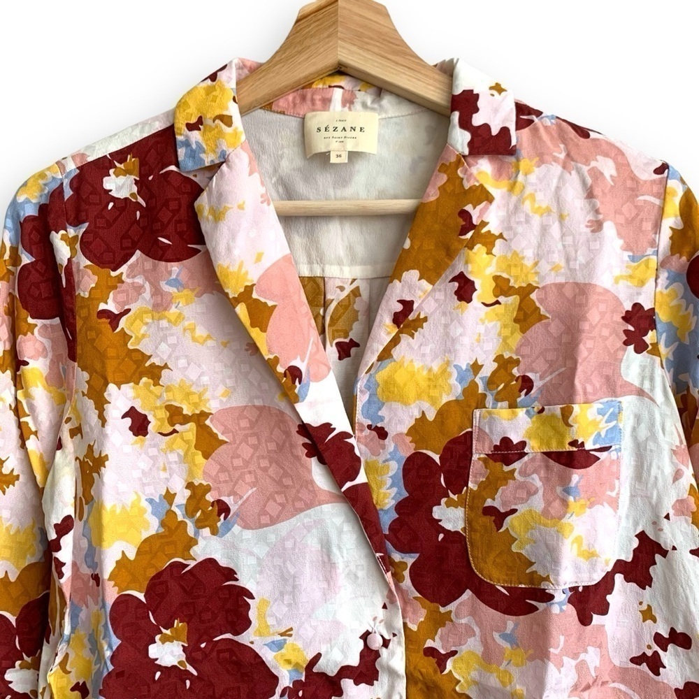 Sezane Florence Shirt 36 Silk Blouse View 5